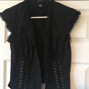 Black Victoria secret lace up tie shirt size small